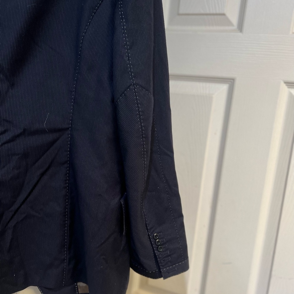 Paul Smith Pinstripe Suit Mens Navy Set Pants Blazer Two Button Wool Trousers 42 - Picture 15 of 16